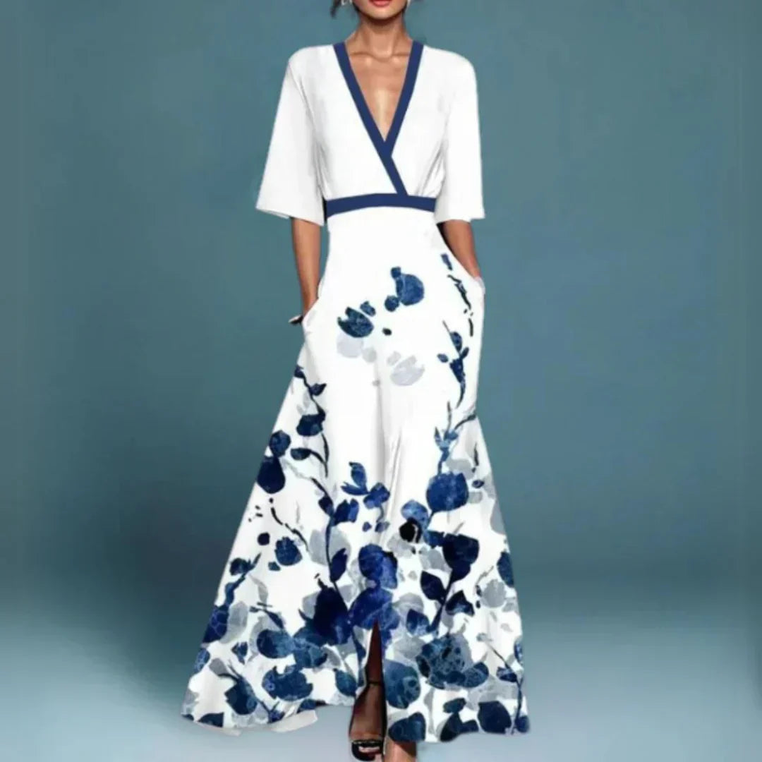 Kjole for kvinner | Blomster Maxi Wrap Stil