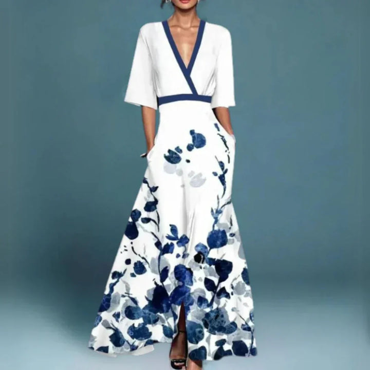 Kjole for kvinner | Blomster Maxi Wrap Stil