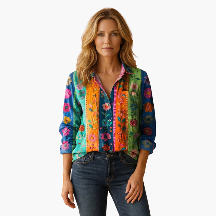 Damebluse | Langermet Paisley
