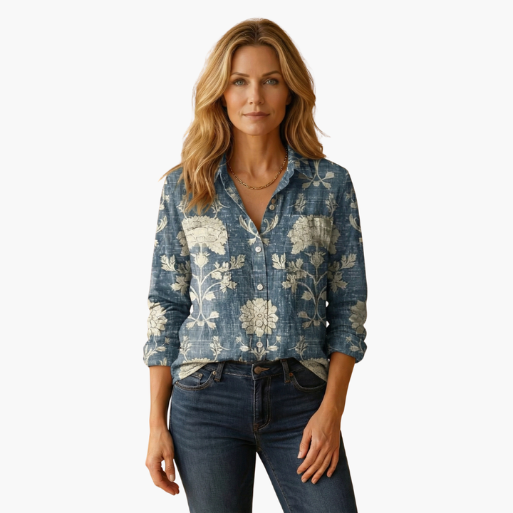 Damebluse | Langermet Paisley