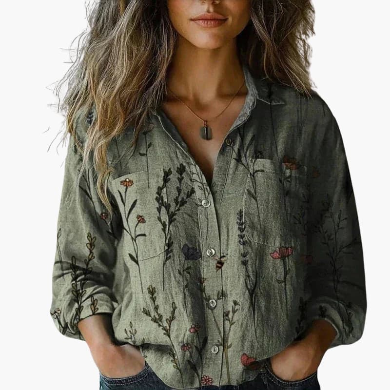 Damebluse | Langermet Paisley
