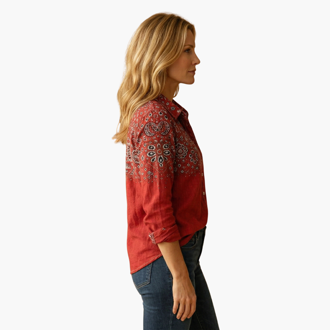 Damebluse | Langermet Paisley