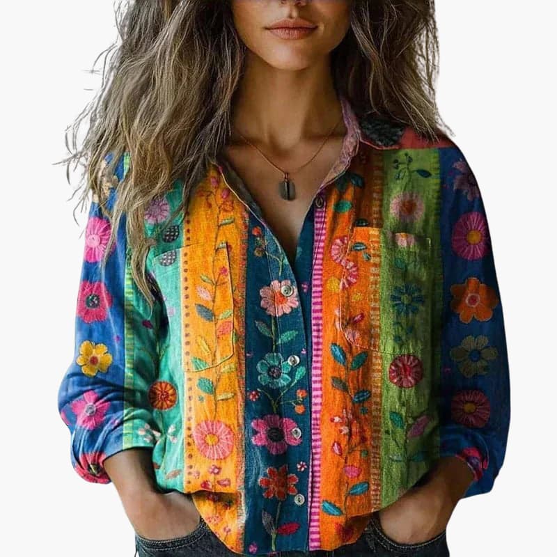 Damebluse | Langermet Paisley