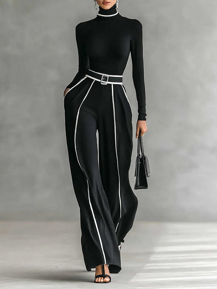 Kvinnes To-dels Sett | Langermet Turtleneck Topp