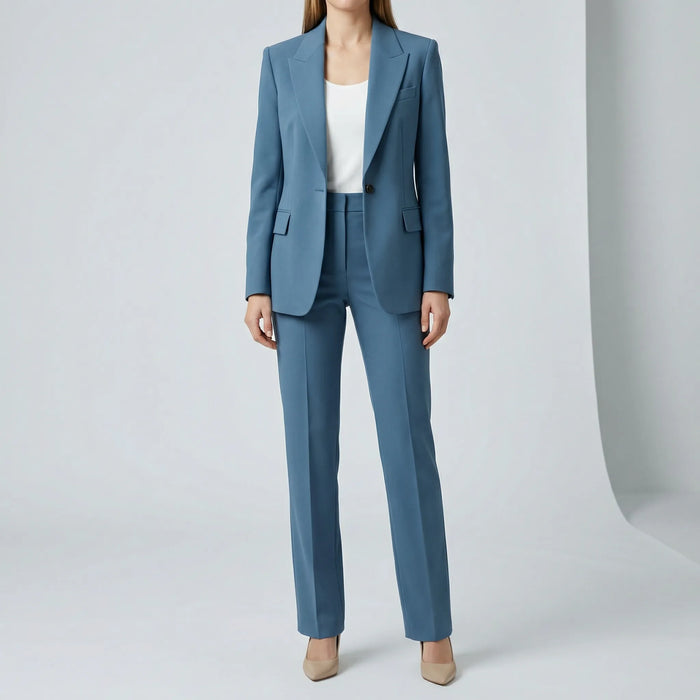Dame To-delers Sett Blazer og Bukse med Knappelukking