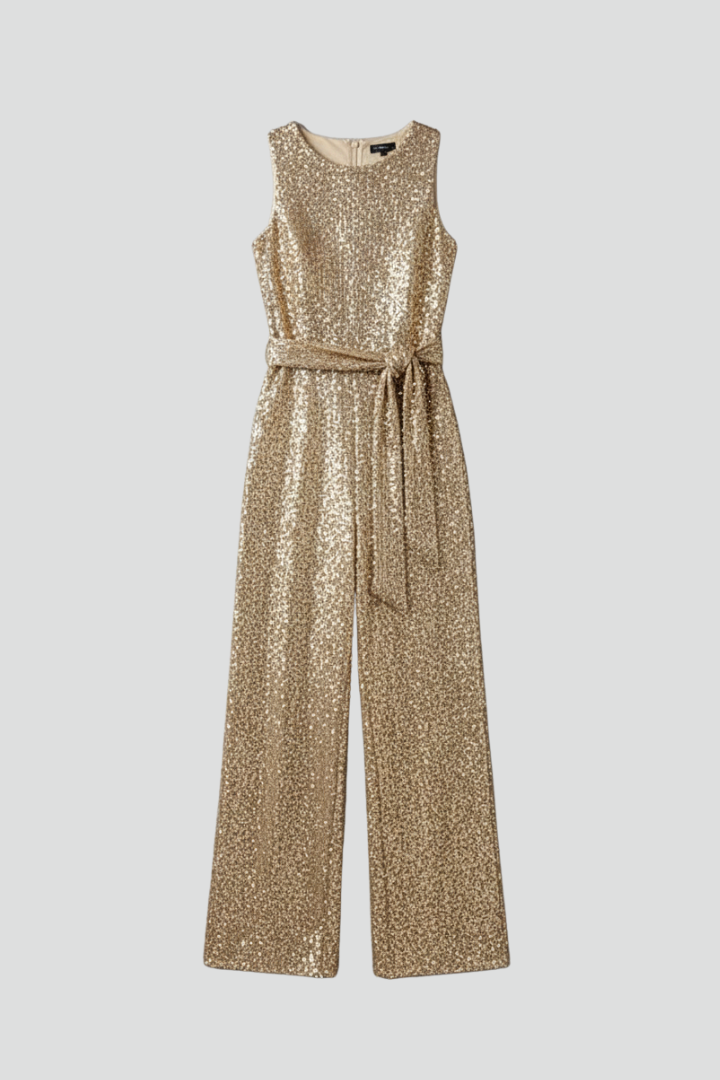 Dame Jumpsuit med Bred Ben | Uten Ermer Paljett