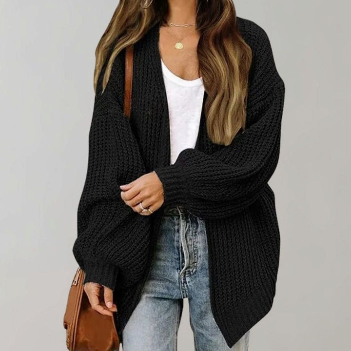 Amber | Kvinne Relaxed Fit Oversized Strikket Åpen Front Cardigan Genser