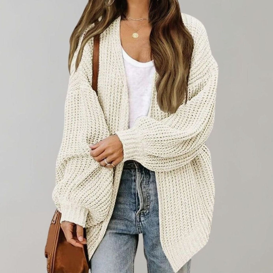 Amber | Kvinne Relaxed Fit Oversized Strikket Åpen Front Cardigan Genser