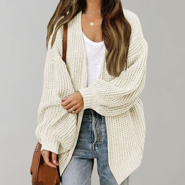 Amber | Kvinne Relaxed Fit Oversized Strikket Åpen Front Cardigan Genser