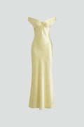 Kvinne Cocktail Maxi Kjole | Off-Shoulder Rynket