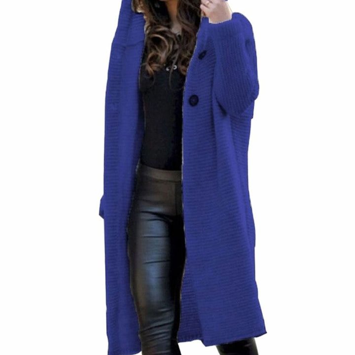 Andrea | Dame Hetteåpen Foran Ribbestrikket Maxi Cardigan