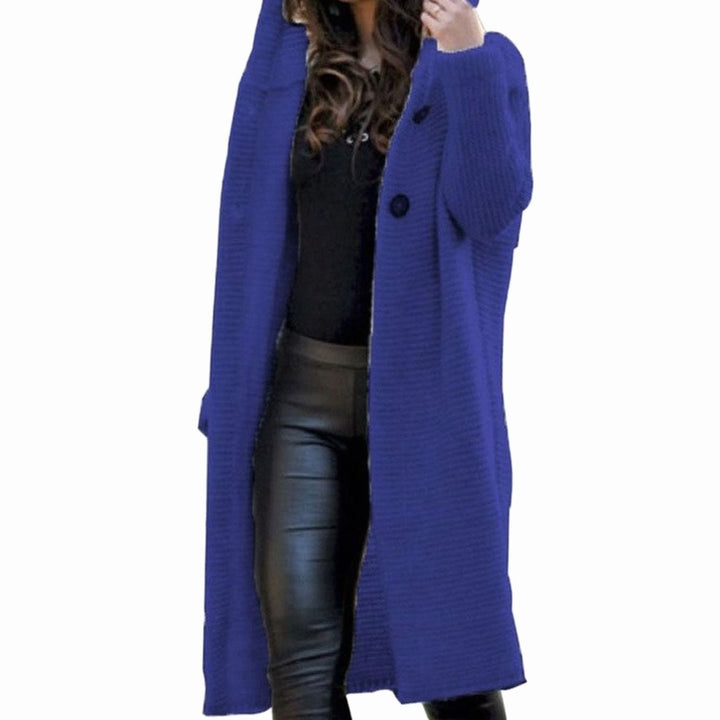 Andrea | Dame Hetteåpen Foran Ribbestrikket Maxi Cardigan