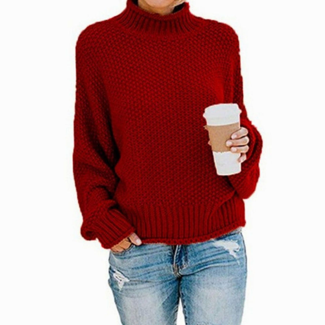 Ariana | Kvinne Oversized Chunky Strikket Turtleneck Genser