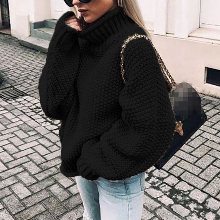 Ariana | Kvinne Oversized Chunky Strikket Turtleneck Genser