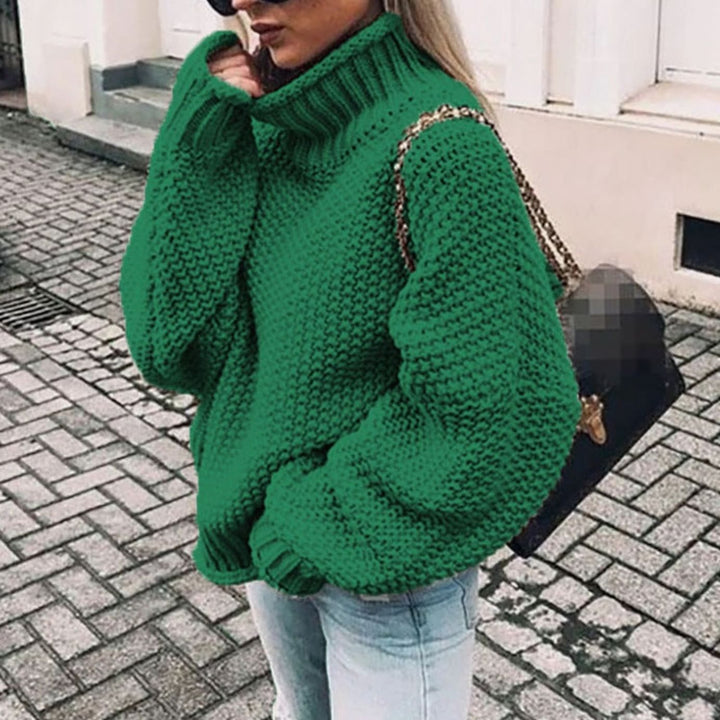 Ariana | Kvinne Oversized Chunky Strikket Turtleneck Genser
