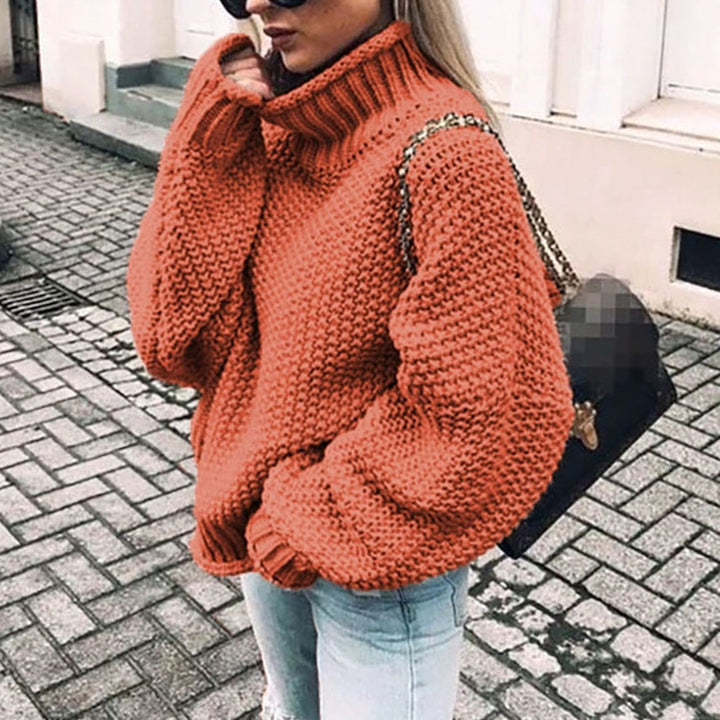 Ariana | Kvinne Oversized Chunky Strikket Turtleneck Genser