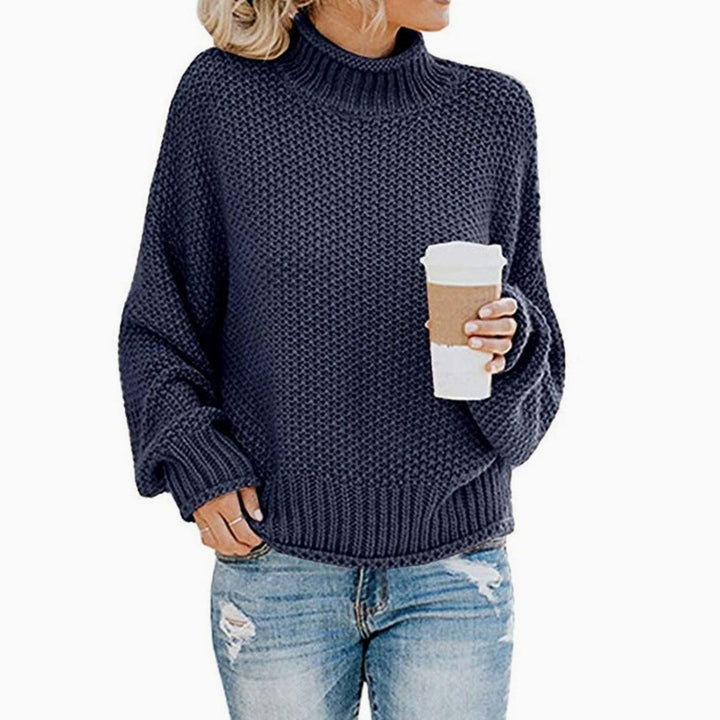 Ariana | Kvinne Oversized Chunky Strikket Turtleneck Genser