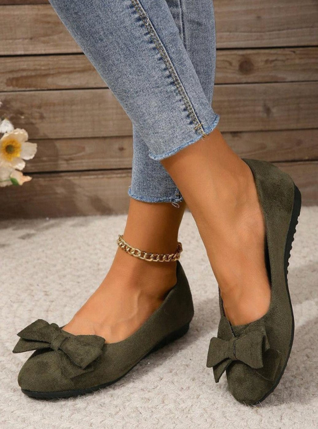 Ashley | Kvinne Orthopediske Slip-On Komfort Sko med Sløyfe i Suede