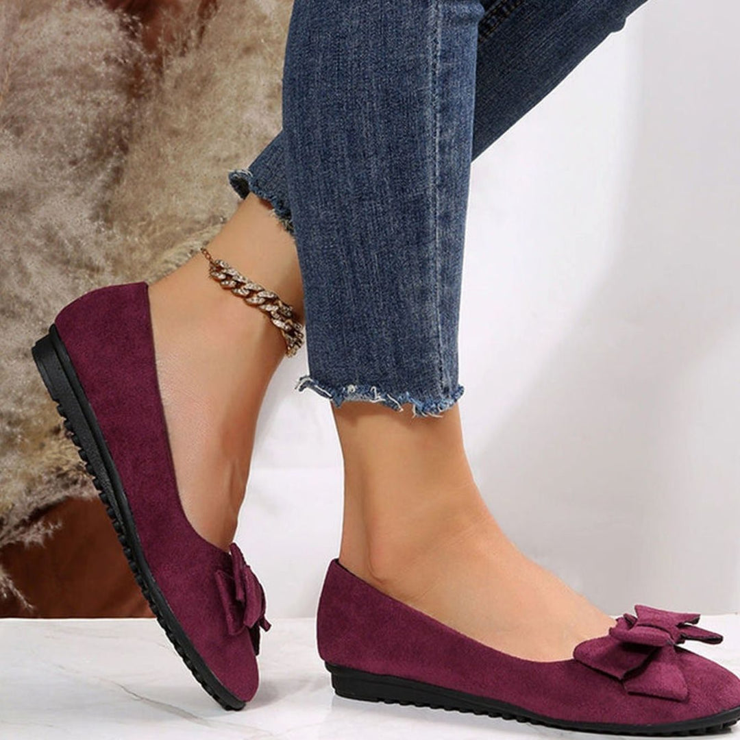 Ashley | Kvinne Orthopediske Slip-On Komfort Sko med Sløyfe i Suede