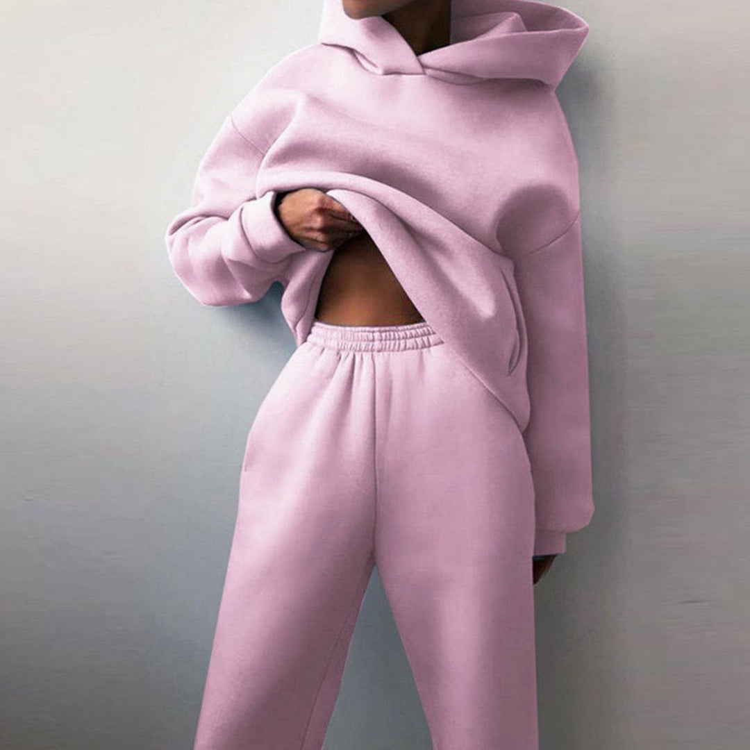 Aubrey | Dame Casual Loose-Fit Hoodie Jogger To-delt Sett