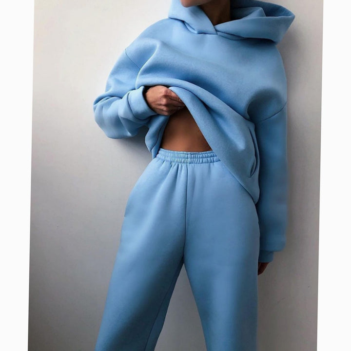 Aubrey | Dame Casual Loose-Fit Hoodie Jogger To-delt Sett