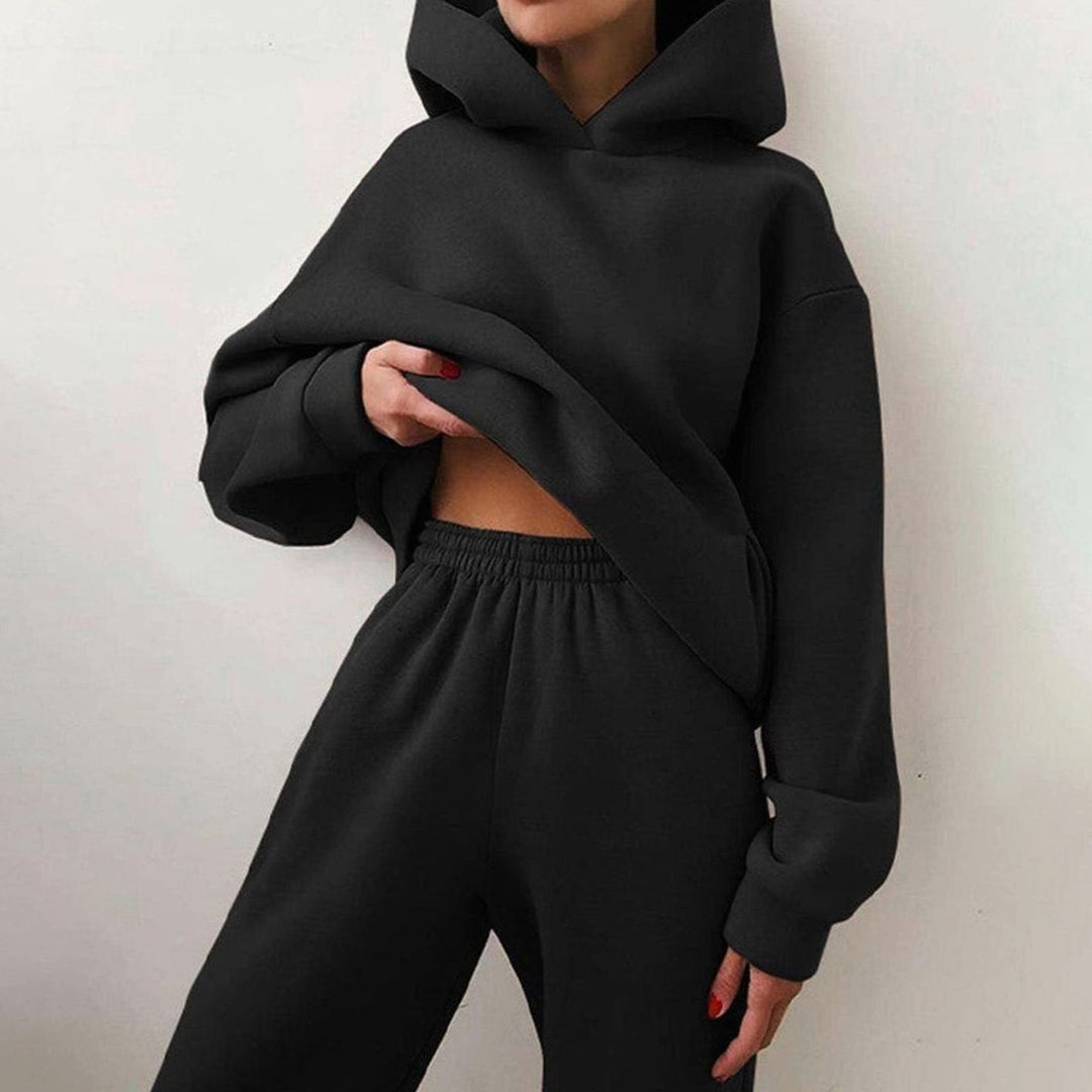 Aubrey | Dame Casual Loose-Fit Hoodie Jogger To-delt Sett