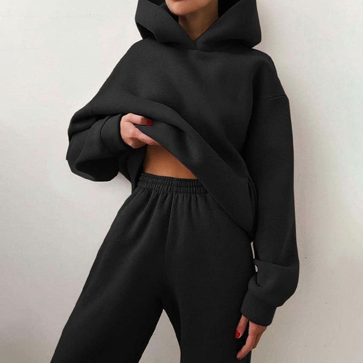 Aubrey | Dame Casual Loose-Fit Hoodie Jogger To-delt Sett