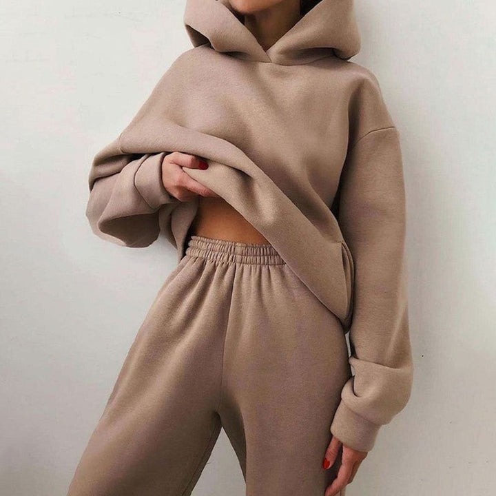 Aubrey | Dame Casual Loose-Fit Hoodie Jogger To-delt Sett
