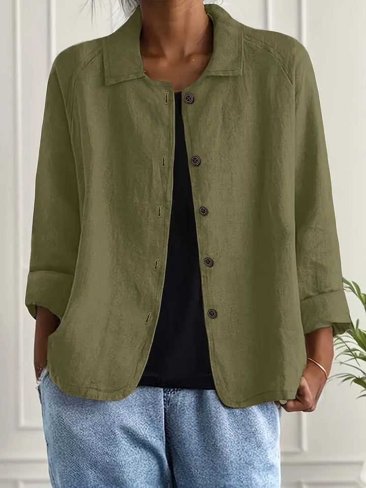 Damebluse | Langermet Knapp-Up
