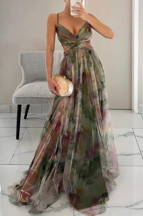 Kjole for kvinner | V-hals Fitted Bodice Maxi