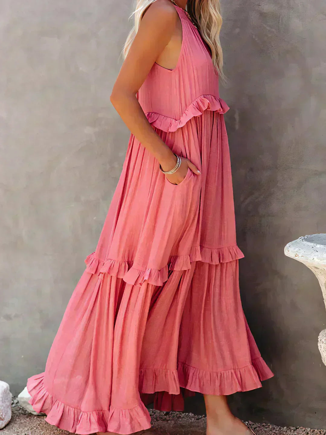 Kjole for kvinner | Lagdelt design maxi