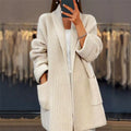 Dame Cardigan | Åpen Front Strikkede Lommer