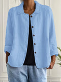 Damebluse | Langermet Knapp-Up
