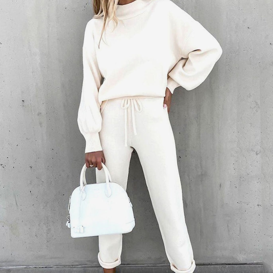 Candace | Kvinners Koselige To-Delt Treningsdrakt Med Avslappet Snøring Jogger Sett