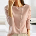 Christina | Kvinne Relaxed Fit Knapp Front Cardigan Strikkegenser