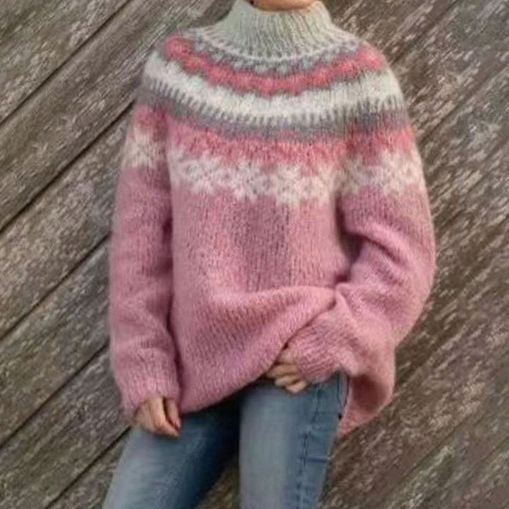 Courtney | Kvinne Relaxed-Fit Nordic Fair Isle Mønster Genser