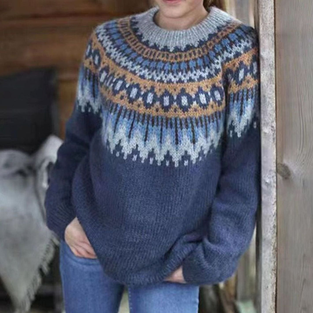 Courtney | Kvinne Relaxed-Fit Nordic Fair Isle Mønster Genser