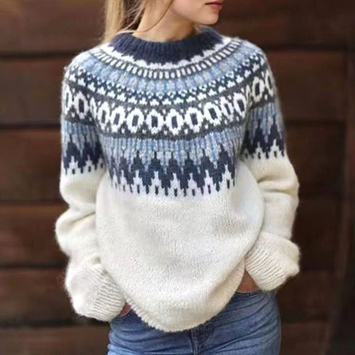 Courtney | Kvinne Relaxed-Fit Nordic Fair Isle Mønster Genser