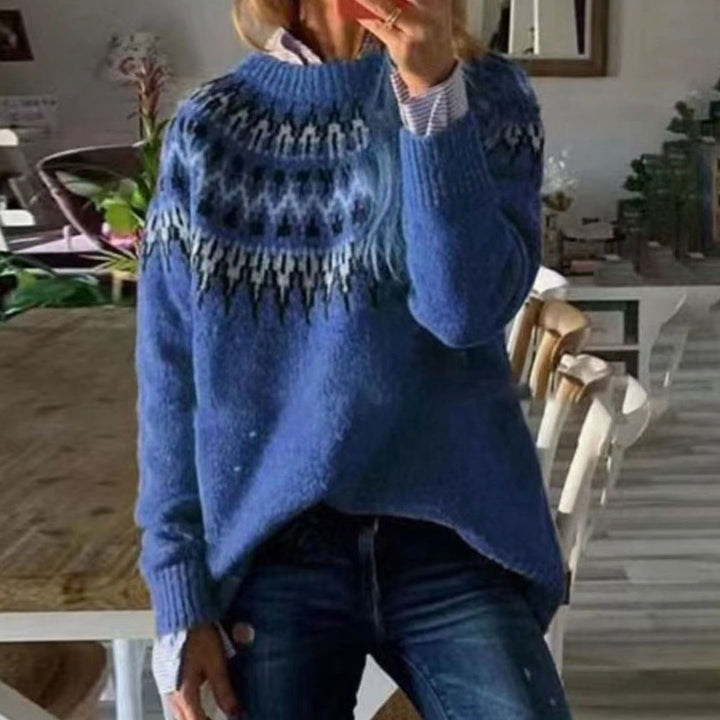 Courtney | Kvinne Relaxed-Fit Nordic Fair Isle Mønster Genser