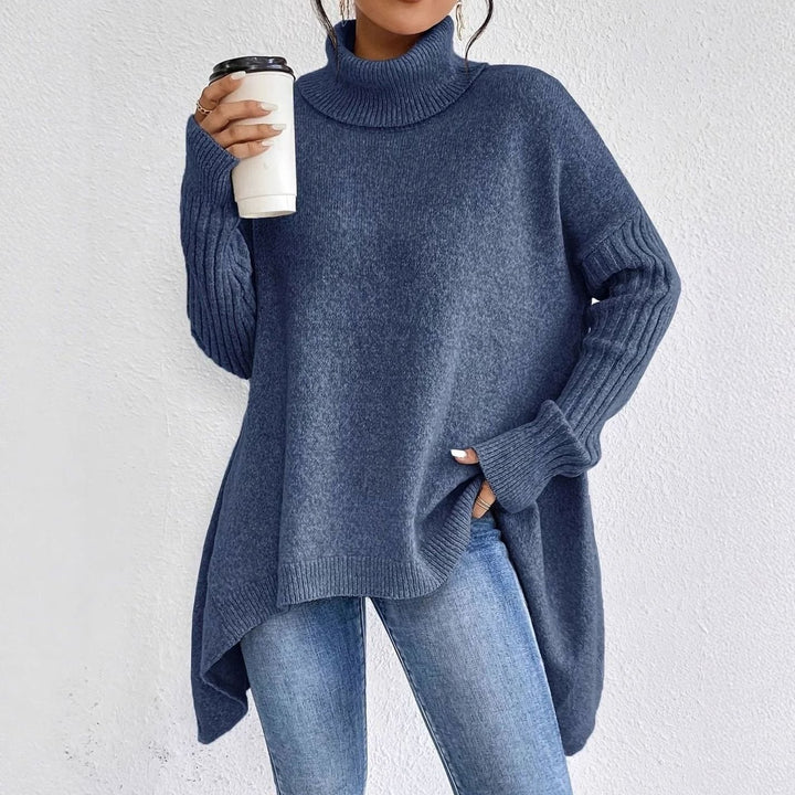 Krystall | Dame Oversized Turtleneck Langline Strikkegenser