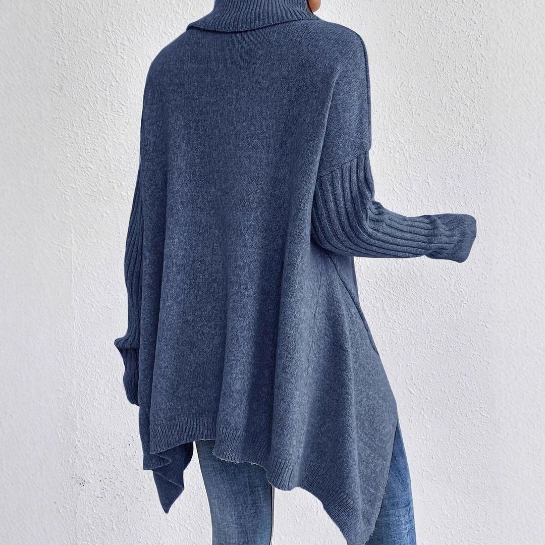 Krystall | Dame Oversized Turtleneck Langline Strikkegenser