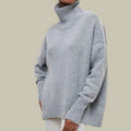 Daisy | Kvinne Oversized Løs Passform Turtleneck Koselig Strikkegenser