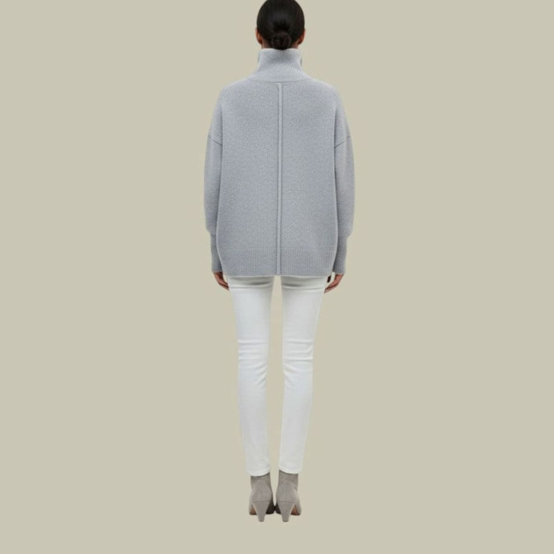 Daisy | Kvinne Oversized Løs Passform Turtleneck Koselig Strikkegenser