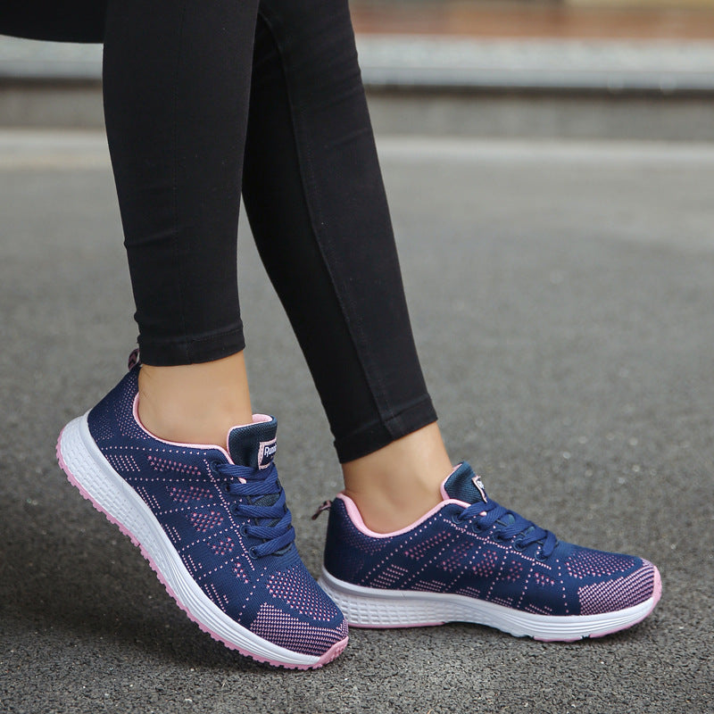 Lette joggesko dame i hvit mesh