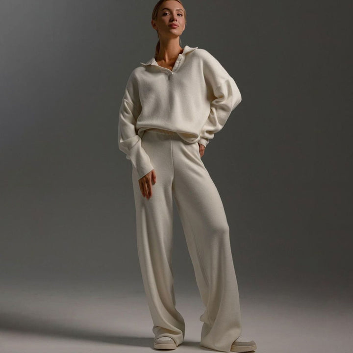 Delaney | Kvinne Collared Wide-Leg Avslappet Passform To-Delt Lounge Sett