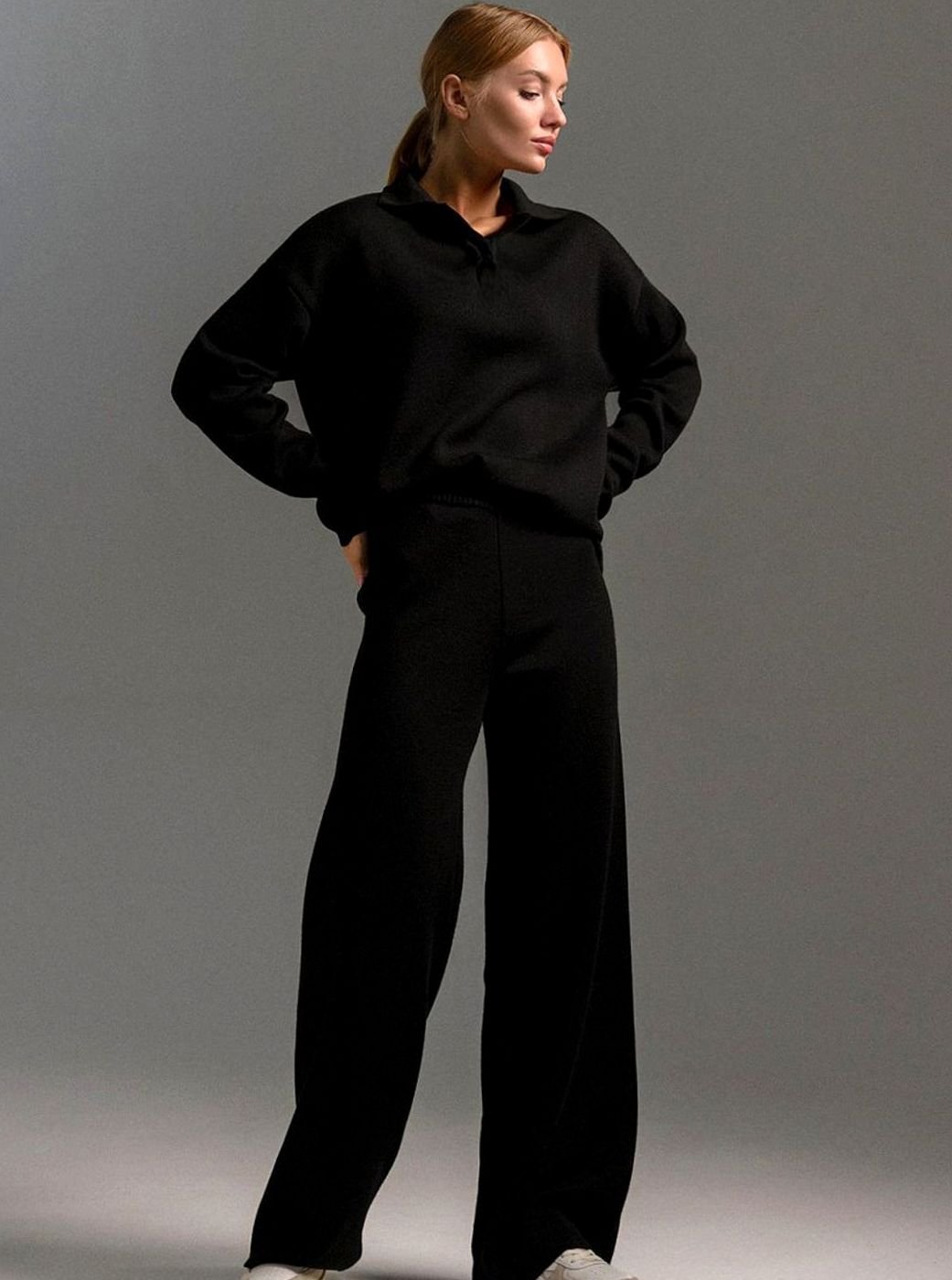 Delaney | Kvinne Collared Wide-Leg Avslappet Passform To-Delt Lounge Sett