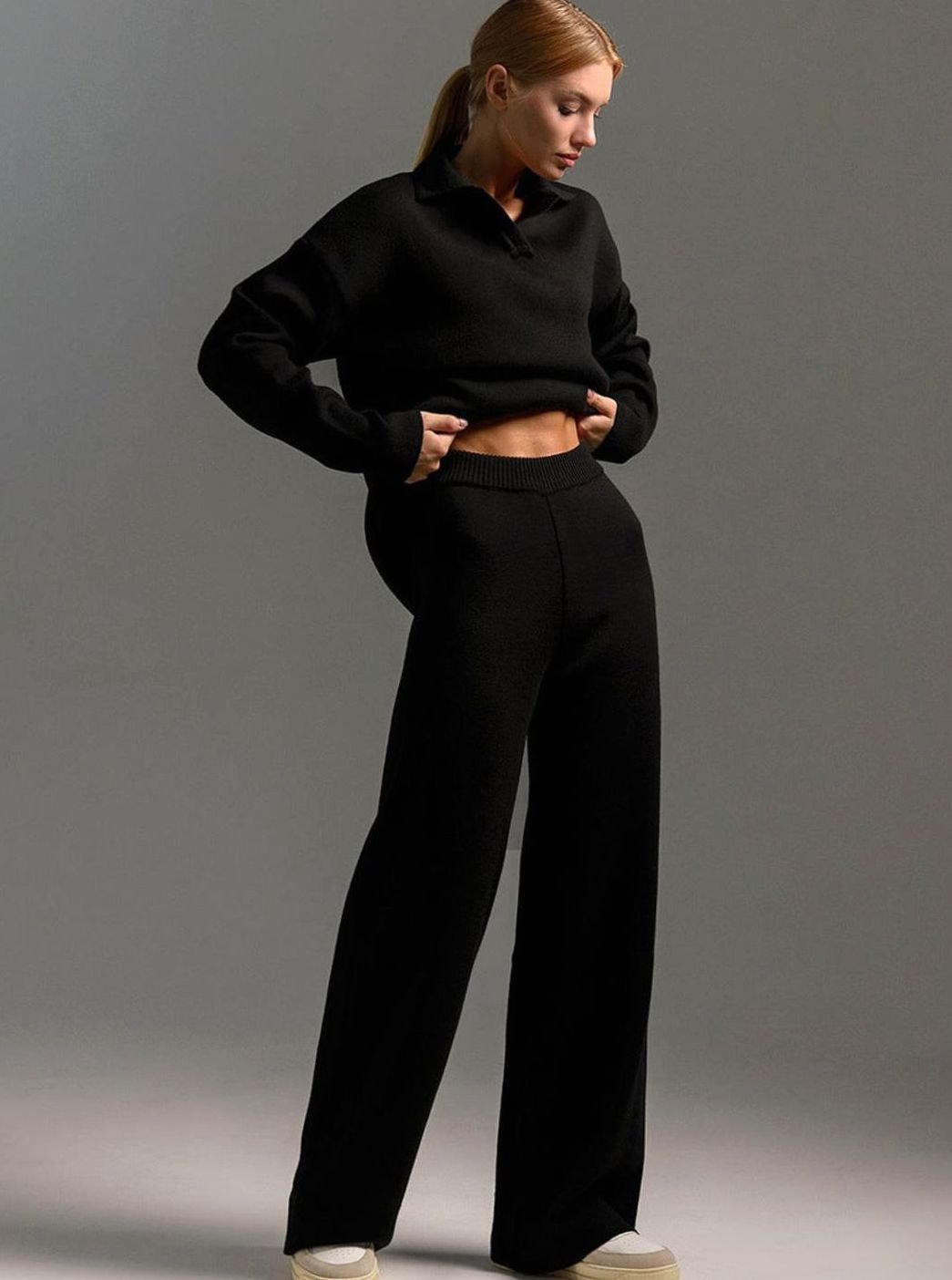 Delaney | Kvinne Collared Wide-Leg Avslappet Passform To-Delt Lounge Sett