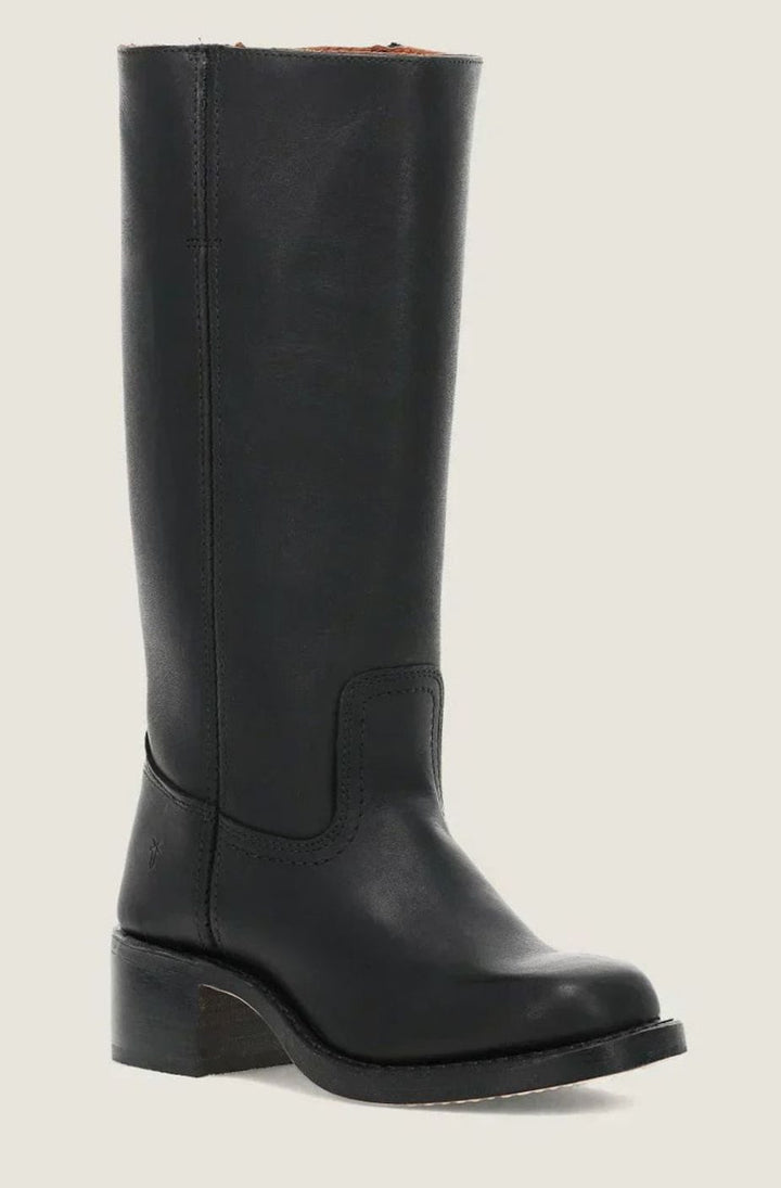 Diana | Kvinnenes Mid-Calf Slip-On Klassiske Western Støvler med Stablet Hæl