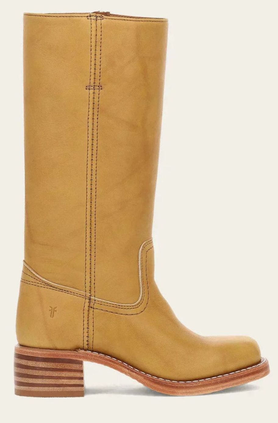 Diana | Kvinnenes Mid-Calf Slip-On Klassiske Western Støvler med Stablet Hæl