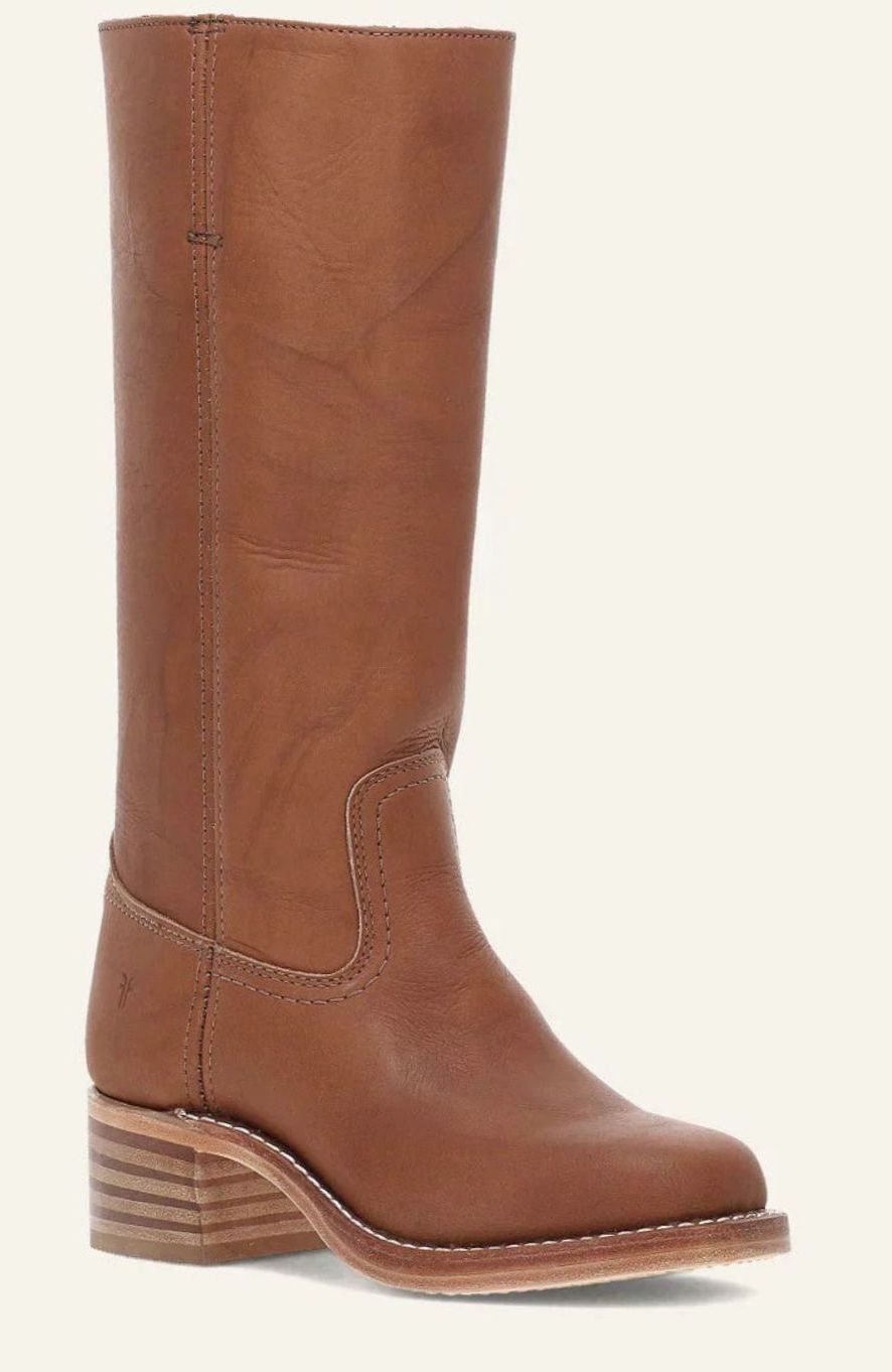 Diana | Kvinnenes Mid-Calf Slip-On Klassiske Western Støvler med Stablet Hæl